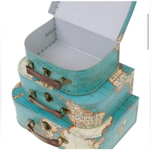 Jewelkeeper Paperboard Suitcases, 3 Vintage Decorative Storage boxes - Picture 7 of 17